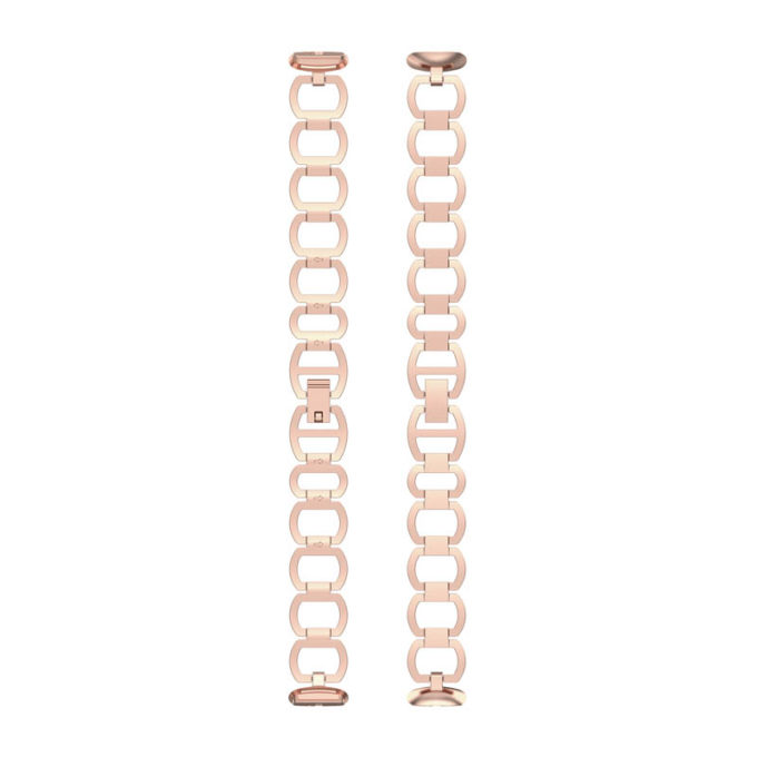 fb.m147.rg Up Rose Gold StrapsCo Metal Alloy Link Jewelry Watch Bracelet Band for Fitbit Luxe