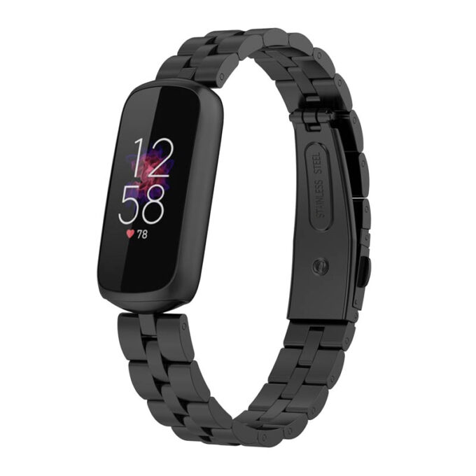 fb.m148.mb Main Black StrapsCo Stainless Steel Metal Watch Band Strap for Fitbit Luxe