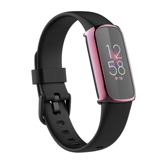 fb.pc17.13 Angle Pink StrapsCo TPU Smart Watch Protective Case Fitbit Luxe Protector