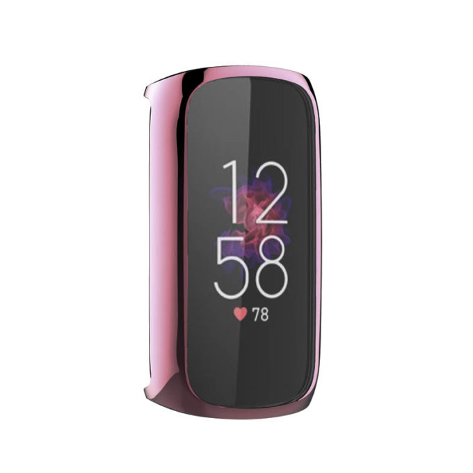 fb.pc17.13 Front Pink StrapsCo TPU Smart Watch Protective Case Fitbit Luxe Protector
