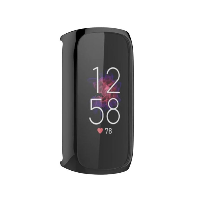 fb.pc17.mb Front Black StrapsCo TPU Smart Watch Protective Case Fitbit Luxe Protector