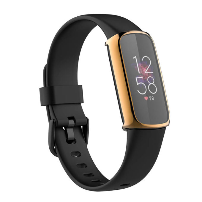 fb.pc17.yg Angle Yellow Gold StrapsCo TPU Smart Watch Protective Case Fitbit Luxe Protector