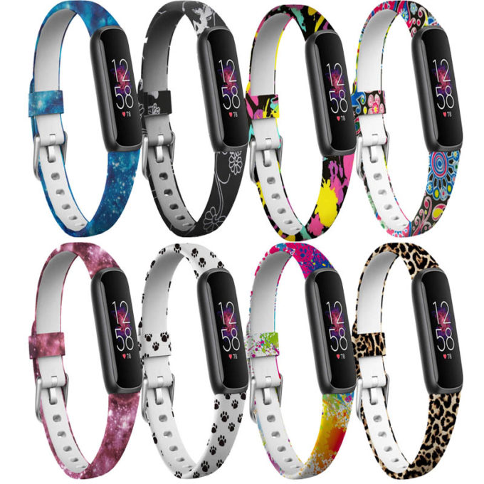 fb.r67 All Color StrapsCo Patterned Silicone Rubber Watch Band Strap for Fitbit Luxe