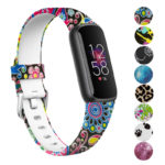 fb.r67.a Gallery Psychedelic StrapsCo Patterned Silicone Rubber Watch Band Strap for Fitbit Luxe