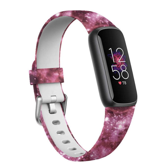 fb.r67.d Main Nebula StrapsCo Patterned Silicone Rubber Watch Band Strap for Fitbit Luxe