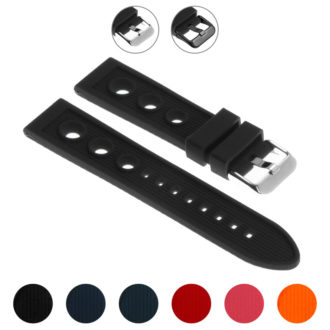 R.ra2.1 Gallery Black StrapsCo Silicone Rubber Rally Watch Band Strap