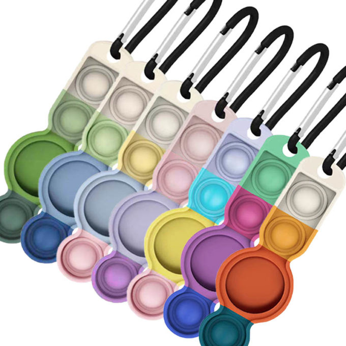 a.at1 All Color StrapsCo Rubber Multicolor Carabiner Apple AirTag Holder Protective Case