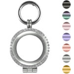 a.at10.ss Gallery Silver StrapsCo Stainless Steel Bedazzled Keyring Apple AirTag Holder Protective Case