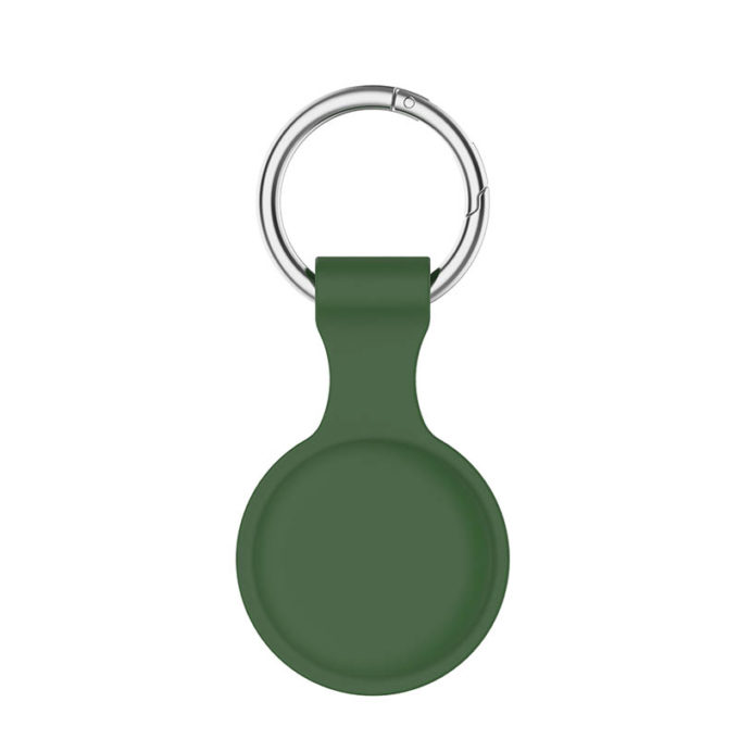 a.at12.11d Back Army Green StrapsCo Rubber Keychain Apple AirTag Holder Protective Case
