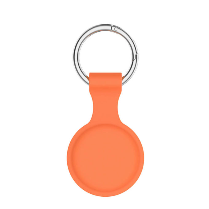a.at12.12 Back Orange StrapsCo Rubber Keychain Apple AirTag Holder Protective Case