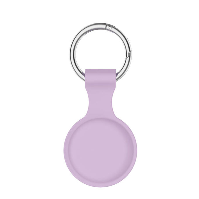 a.at12.18 Back Lavender StrapsCo Rubber Keychain Apple AirTag Holder Protective Case