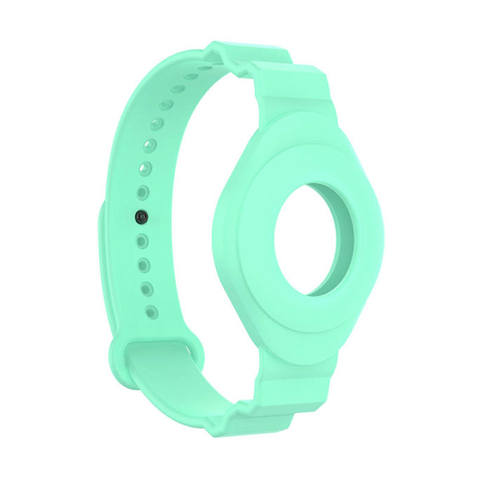 a.at3 .11a Main Pale Turquoise StrapsCo Silicone Rubber Wrist Strap Band Apple AirTag Holder Protective Case