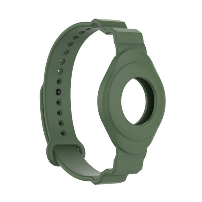 a.at3 .11b Main Fern Green StrapsCo Silicone Rubber Wrist Strap Band Apple AirTag Holder Protective Case