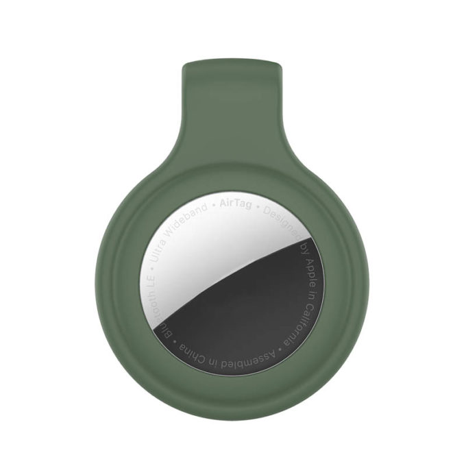 a.at4 .11 Front 2 Army Green StrapsCo Silicone Rubber Clip Apple AirTag Holder Protective Case