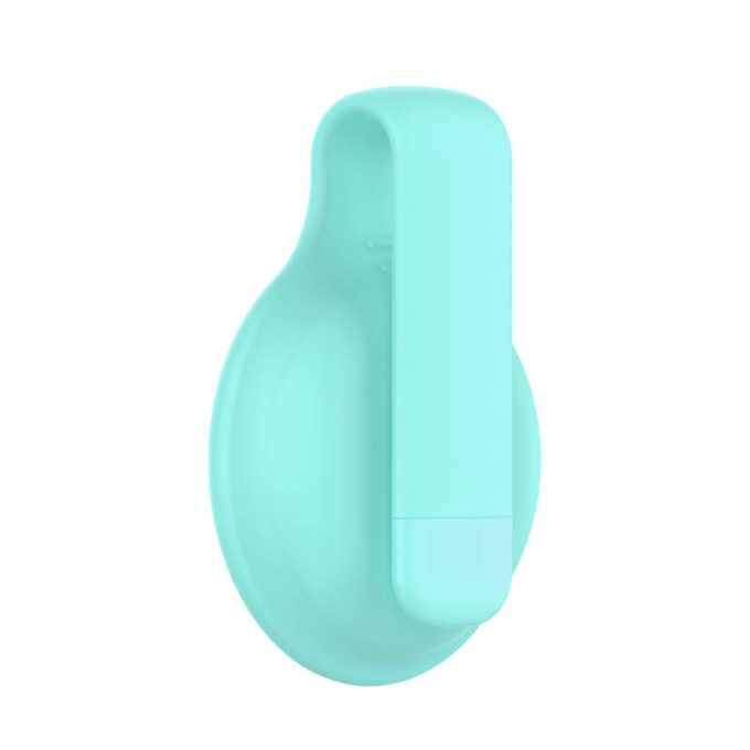a.at4 .11a Angle Pale Turquoise StrapsCo Silicone Rubber Clip Apple AirTag Holder Protective Case