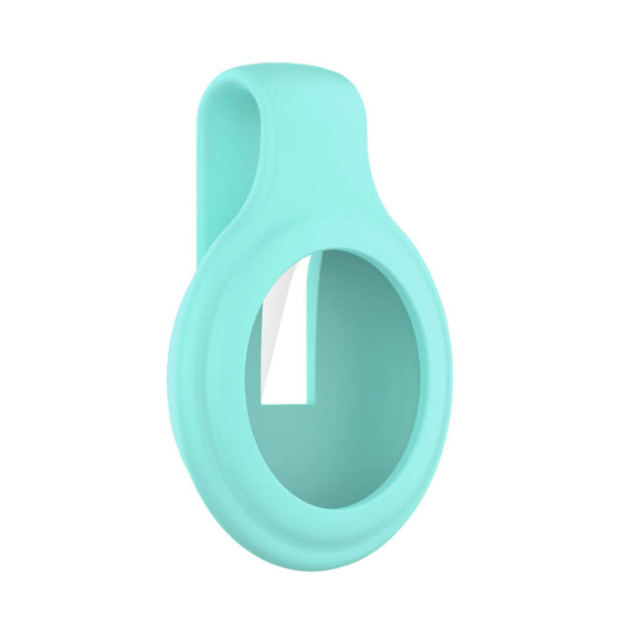 a.at4 .11a Main Pale Turquoise StrapsCo Silicone Rubber Clip Apple AirTag Holder Protective Case
