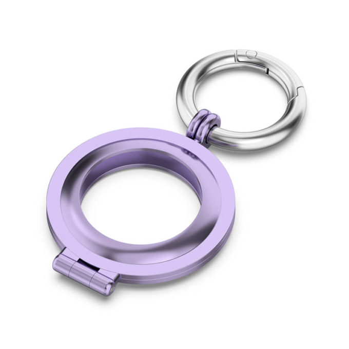 a.at7 .18 Alt Purple StrapsCo Stainless Steel Keyring Apple AirTag Holder Protective Case