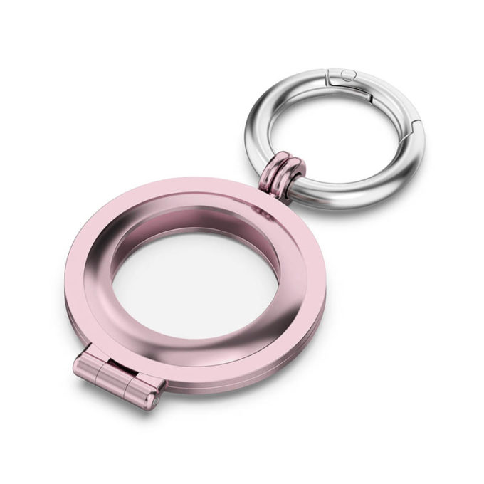 a.at7 .pg Alt Pink Gold StrapsCo Stainless Steel Keyring Apple AirTag Holder Protective Case