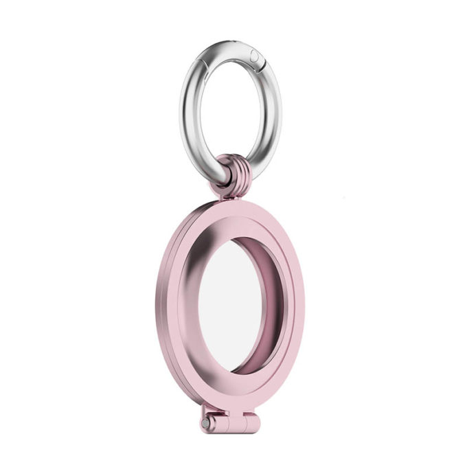 a.at7 .pg Main Pink Gold StrapsCo Stainless Steel Keyring Apple AirTag Holder Protective Case