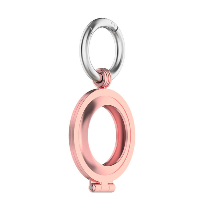 a.at7 .rg Main Rose Gold StrapsCo Stainless Steel Keyring Apple AirTag Holder Protective Case