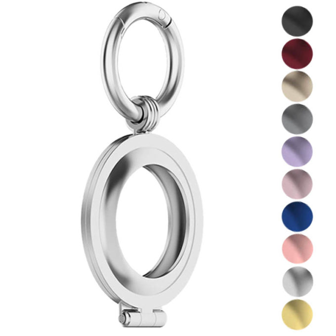 a.at7 .ss Gallery Silver StrapsCo Stainless Steel Keyring Apple AirTag Holder Protective Case