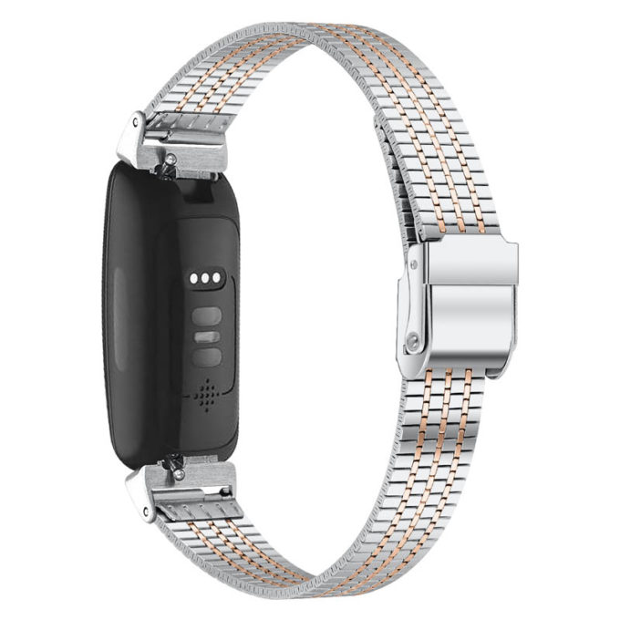 fb.m142.ss .rg Back StrapsCo Modern Metal Band for Fitbit Inspire 2