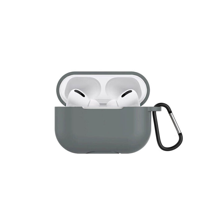 a.ap3 .7 Front Grey StrapsCo Silicone Rubber Case Cover for Apple AirPods 3
