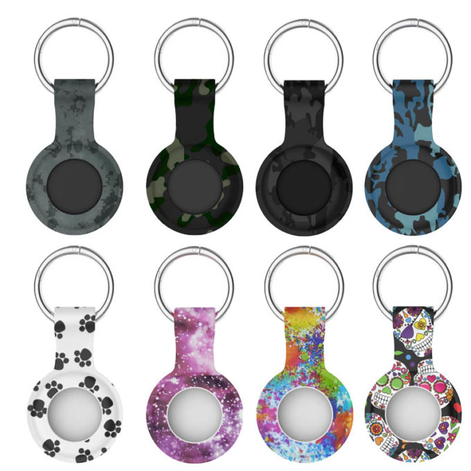 a.at9 All Color StrapsCo Silicone Rubber Pattern Keyring Holder for Apple AirTag