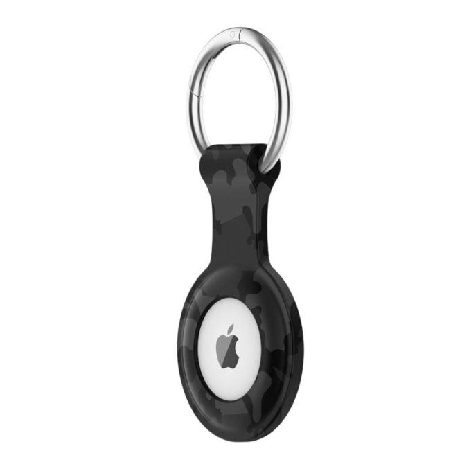 a.at9 .1 Angle Black Camo StrapsCo Silicone Rubber Pattern Keyring Holder for Apple AirTag