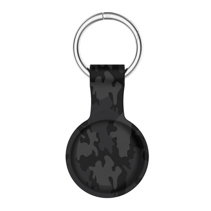 a.at9 .1 Back Black Camo StrapsCo Silicone Rubber Pattern Keyring Holder for Apple AirTag