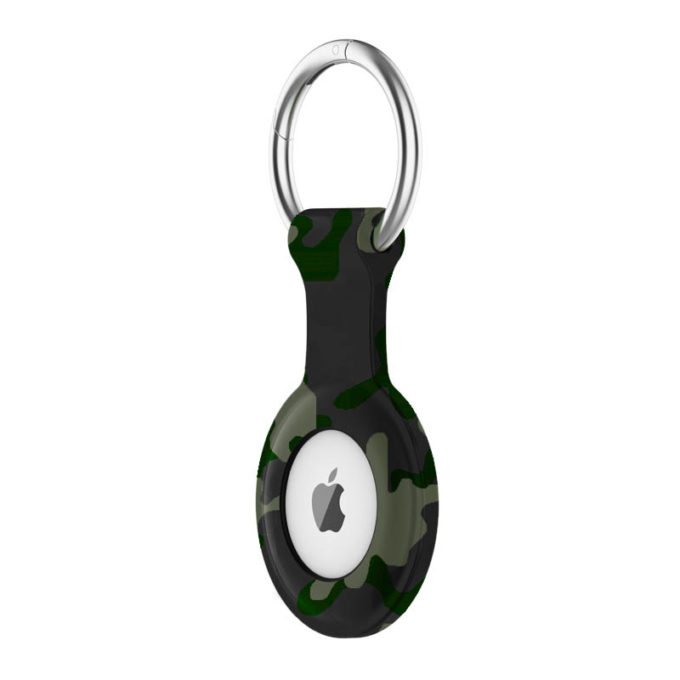 a.at9 .11 Angle Green Camo StrapsCo Silicone Rubber Pattern Keyring Holder for Apple AirTag