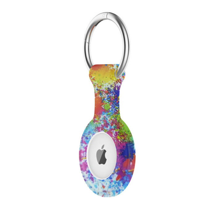 a.at9 .b Angle Paint Splatter StrapsCo Silicone Rubber Pattern Keyring Holder for Apple AirTag