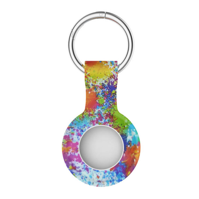 a.at9 .b Main Paint Splatter StrapsCo Silicone Rubber Pattern Keyring Holder for Apple AirTag