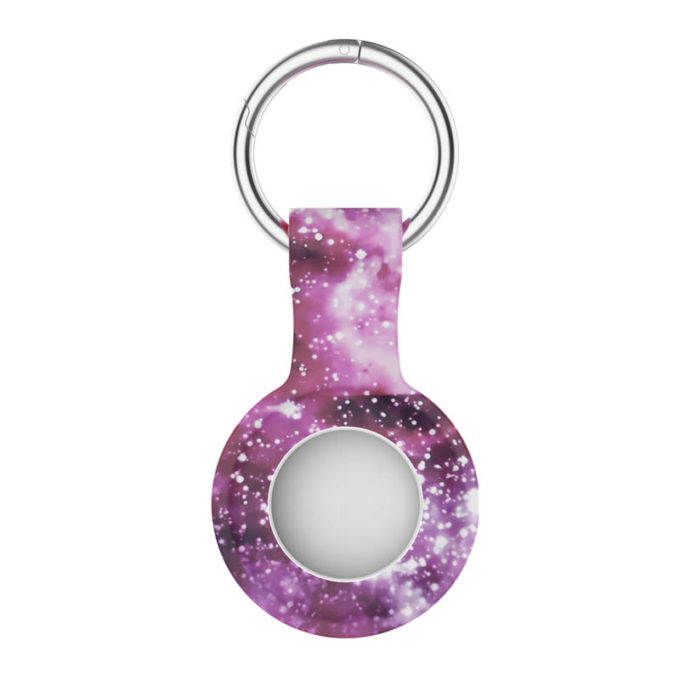 a.at9 .c Main Nebula StrapsCo Silicone Rubber Pattern Keyring Holder for Apple AirTag