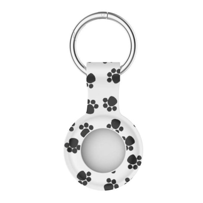 a.at9 .d Main Paw Print StrapsCo Silicone Rubber Pattern Keyring Holder for Apple AirTag