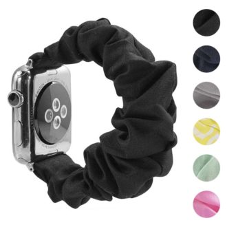 a.w2.1 Gallery Black StrapsCo Elastic Scrunchie Band Strap for Apple Watch 38mm 40mm 1