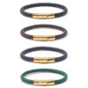 bx3.1.yg All Color StrapsCo Leather Bolo Bracelet with Yellow Gold Clasp