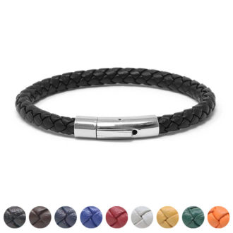 Bx3.ps Gallery (Black) StrapsCo Leather Bolo Bracelet With Silver Clasp