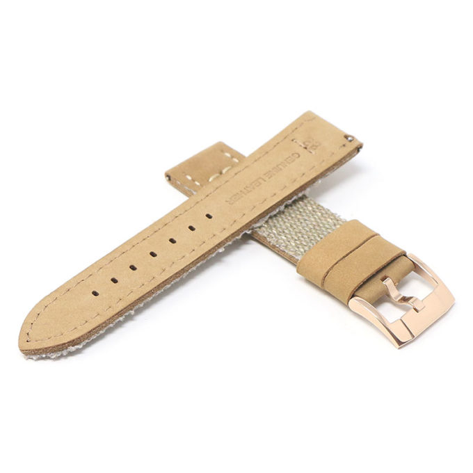 ds21.17.rg Cross Beige with Rose Gold Buckle DASSARI Vintage Canvas Strap Distressed Watch Strap Band 20mm 22mm 24mm