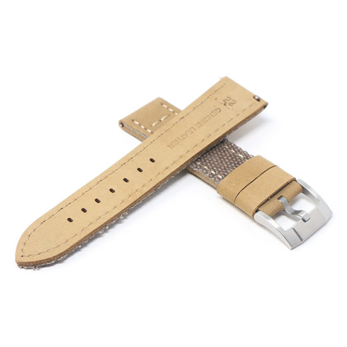 ds21.2.bs Cross Brown with Brushed Silver Buckle DASSARI Vintage Canvas Strap Distressed Watch Strap Band 20mm 22mm 24mm