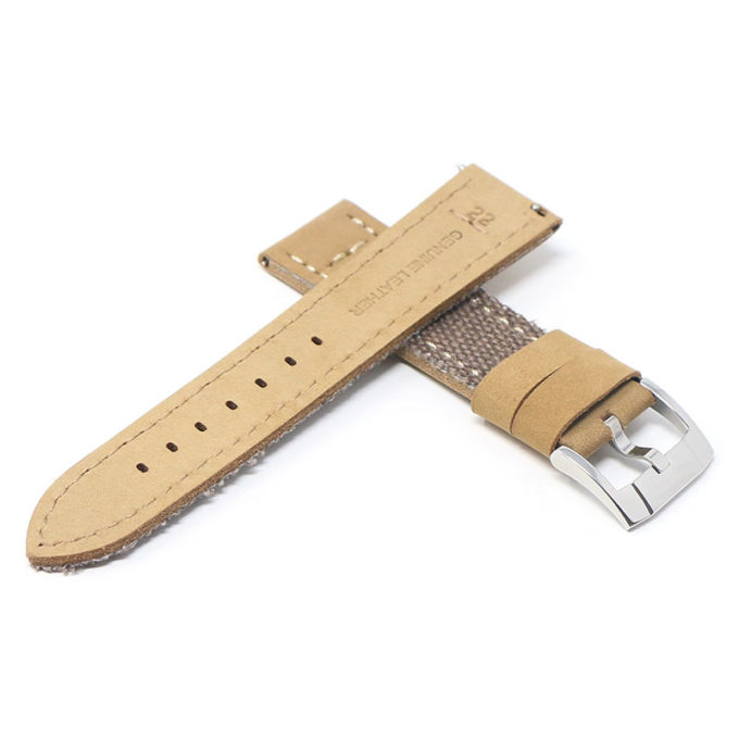 ds21.2.ps Cross Brown with Polished Silver Buckle DASSARI Vintage Canvas Strap Distressed Watch Strap Band 20mm 22mm 24mm
