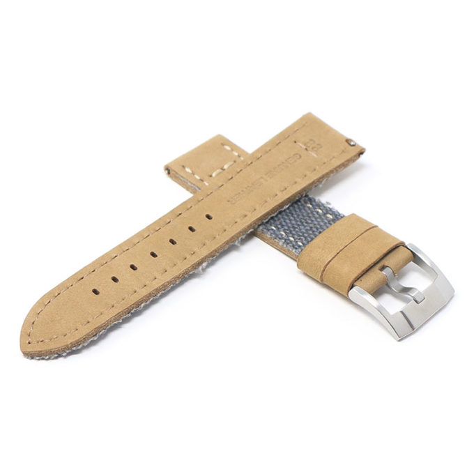ds21.5.bs Cross Blue with Brushed Silver Buckle DASSARI Vintage Canvas Strap Distressed Watch Strap Band 20mm 22mm 24mm