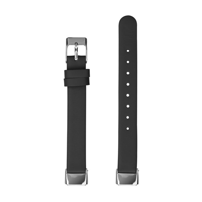fb.l42.1 Upright Black StrapsCo Leather Band for Fitbit Luxe Genuine Leather Strap Band