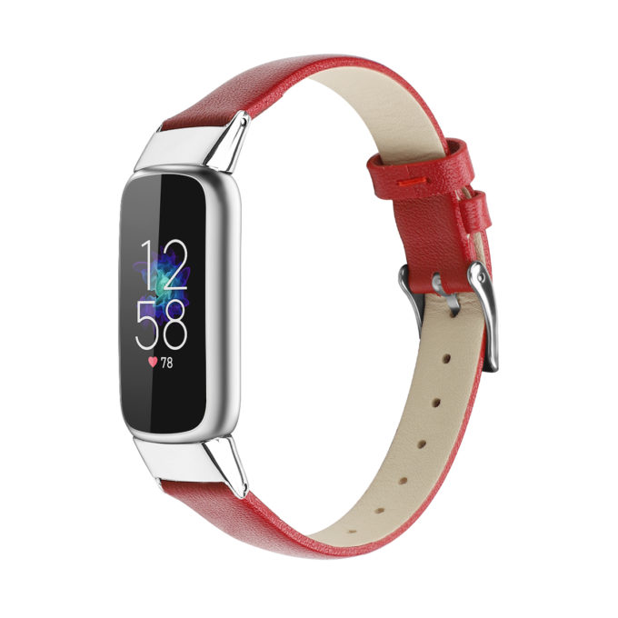 fb.l42.6 Main Red StrapsCo Leather Band for Fitbit Luxe Genuine Leather Strap Band