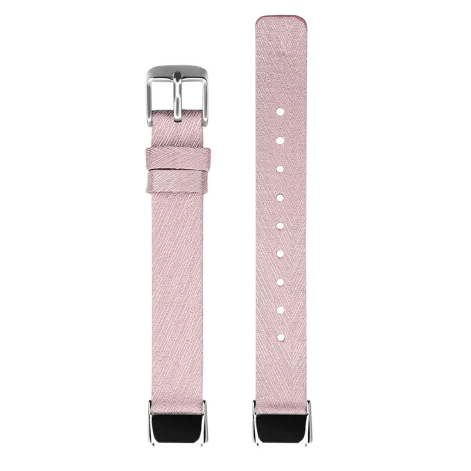 fb.ny37.13 Upright Silver Pink StrapsCo Canvas Strap for Fitbit Luxe Nylon Canvas Strap Band