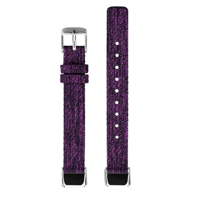 fb.ny37.18 Upright Dark Purple StrapsCo Canvas Strap for Fitbit Luxe Nylon Canvas Strap Band