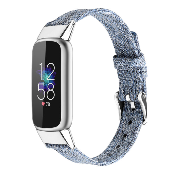 fb.ny37.5a Angle Denim StrapsCo Canvas Strap for Fitbit Luxe Nylon Canvas Strap Band