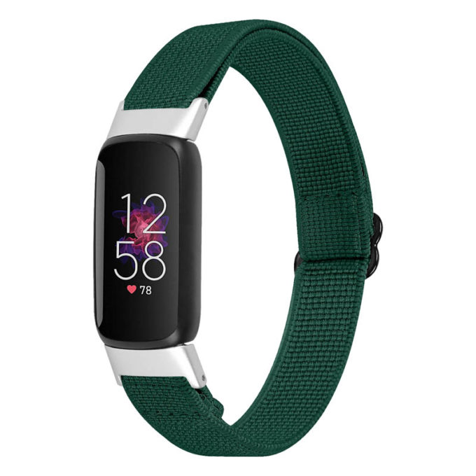 fb.ny40.11 Main Forest Green StrapsCo Patterned Nylon Strap for Fitbit Luxe