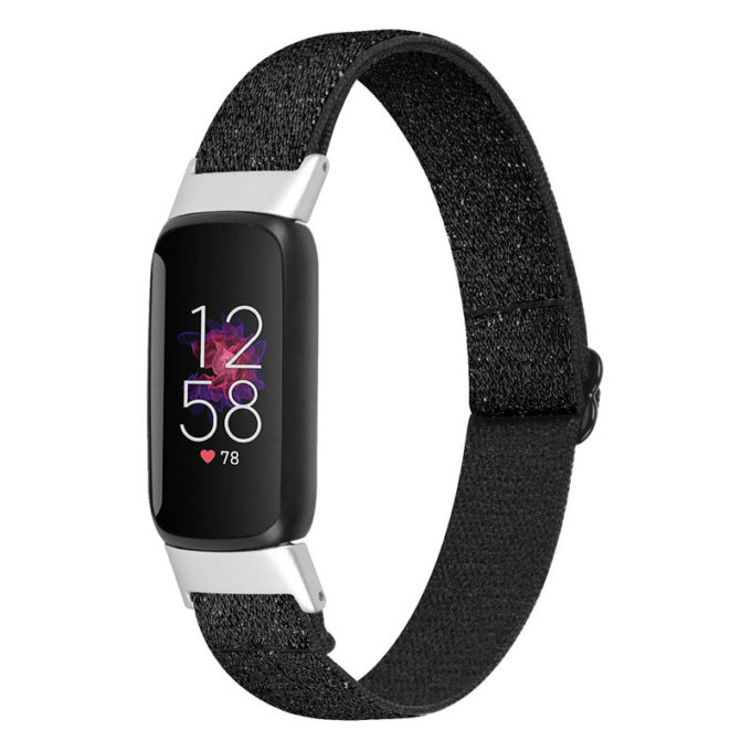 fb.ny40.1a Main Sparkly Black StrapsCo Patterned Nylon Strap for Fitbit Luxe