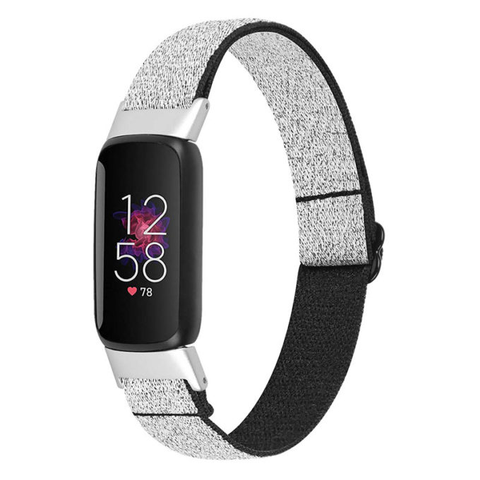 fb.ny40.22b Main Sparkly Silver StrapsCo Patterned Nylon Strap for Fitbit Luxe